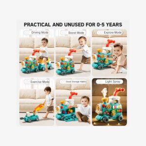Baby Walker Train with Light & Steam Spray