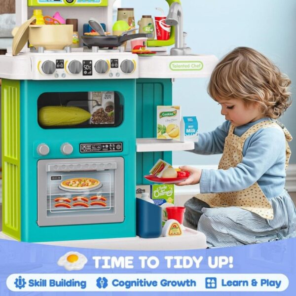 Home Chef Kids Kitchen Play Set with Real Steam & Running Water - 95 Pcs