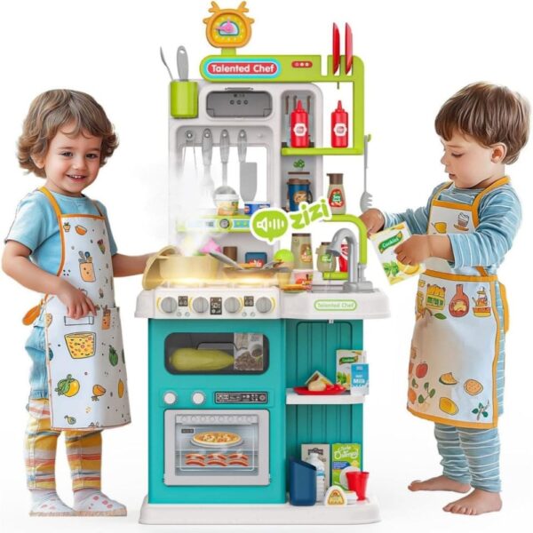 Home Chef Kids Kitchen Play Set with Real Steam & Running Water - 95 Pcs