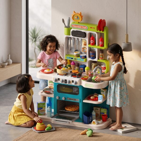 Home Chef Kids Kitchen Play Set with Real Steam & Running Water - 95 Pcs