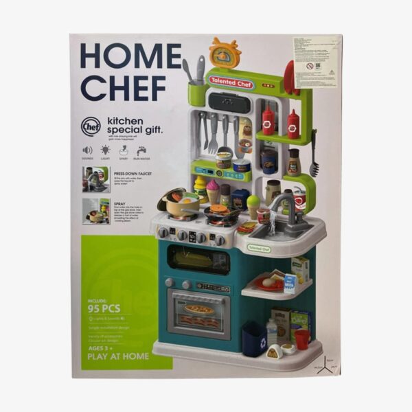 Home Chef Kids Kitchen Play Set with Real Steam & Running Water - 95 Pcs