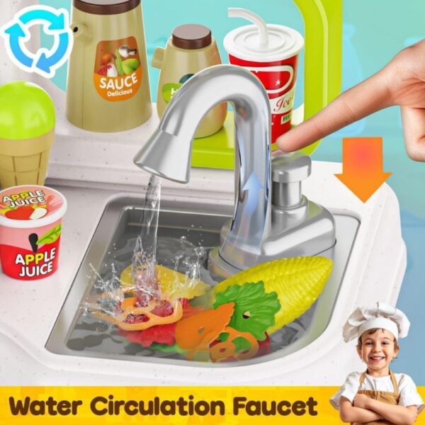 Home Chef Kids Kitchen Play Set with Real Steam & Running Water - 95 Pcs