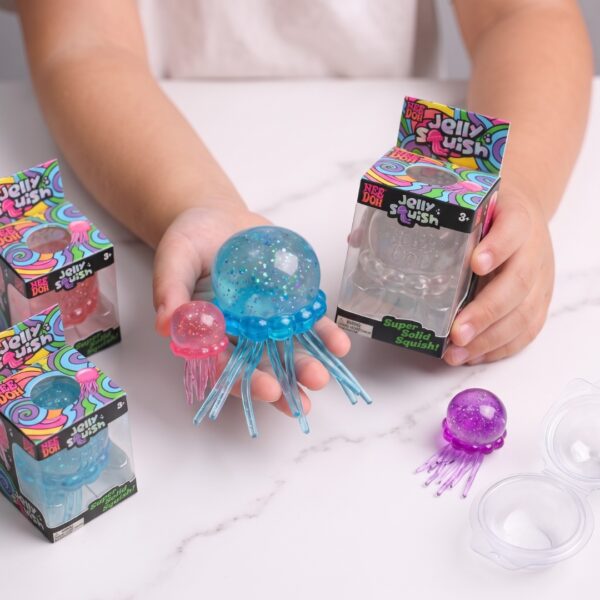 NeeDoh Jelly Squish Stress Toy – Glitter Jellyfish Fidget Toy
