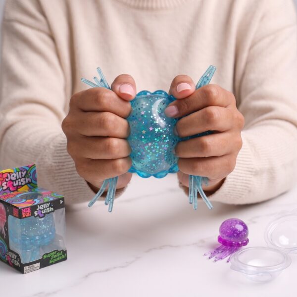NeeDoh Jelly Squish Stress Toy – Glitter Jellyfish Fidget Toy